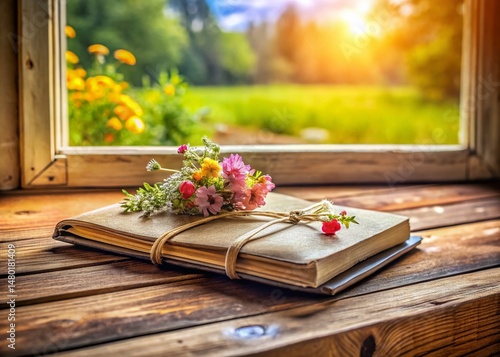 Textured Paper Journal with Subtle Floral Accents - Landscape Photography