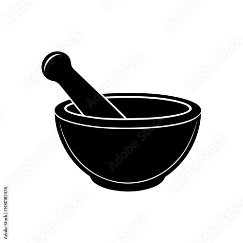 mortar and pestle  a stone or ceramic mortar and 