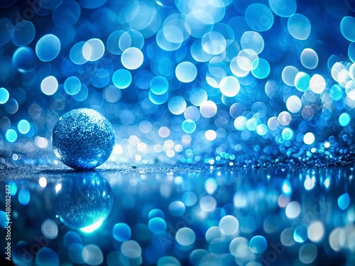 Tranquil Blue Cyan Bokeh Background: Serene Abstract Texture for Design