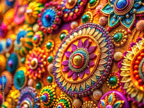 Vibrant Abstract Festival Pattern Background Texture - Macro Photography