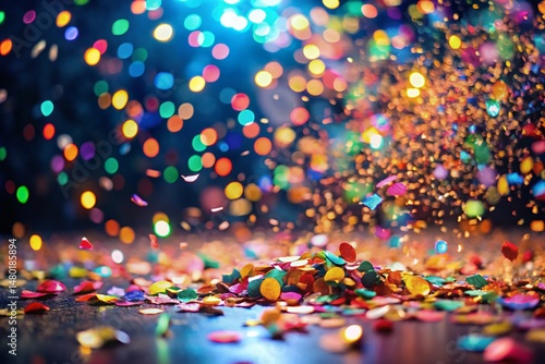 Vibrant Confetti Fall: Low-Light Festive Background Image