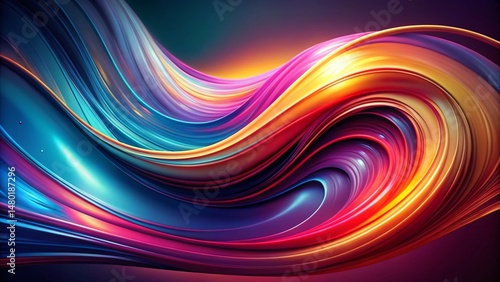 Vibrant Liquid Swirl Abstract Background: Glowing Color Flow Design