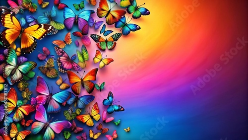 Vibrant Multicolored Butterfly Wallpaper: Abstract Colorful Butterfly Background
