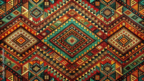 Vibrant Tribal Ethnic Background Pattern for Online Store Website Design