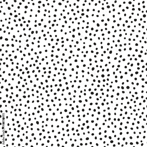 Hipster doodle print. Monochrome background, Vector seamless pattern. Hand drawn polka dot texture.