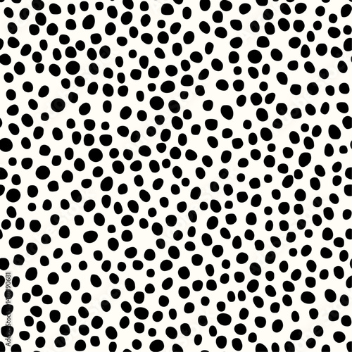 Black and white dotted background. Sketchy hand drawn graphic print. Grung painted ornament.