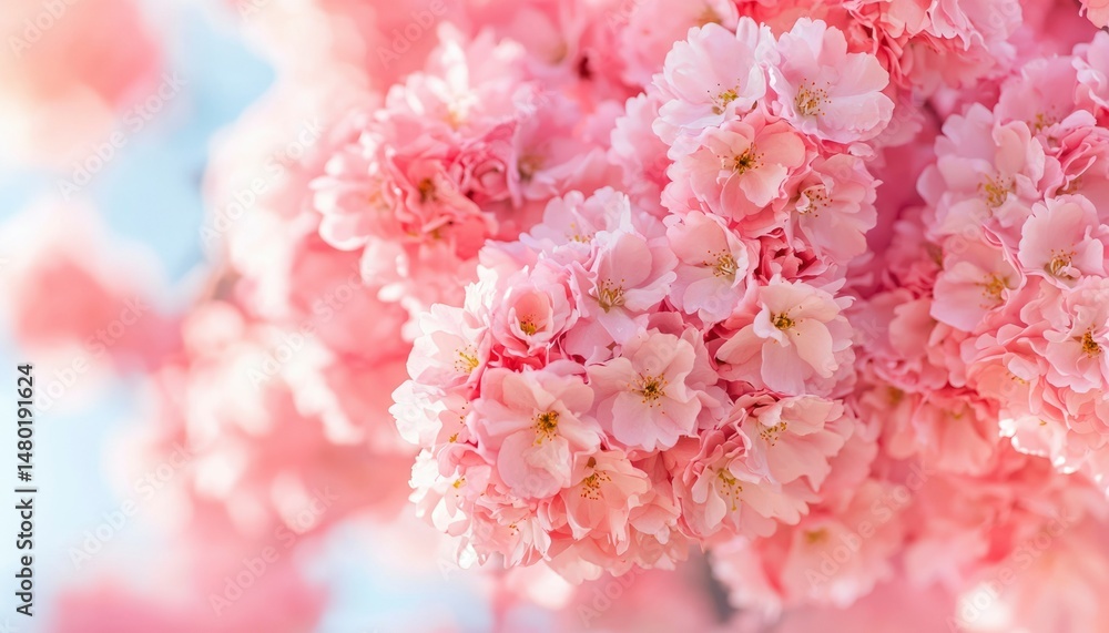 Blooming pink cherry blossoms Blooming pink cherry blossoms
