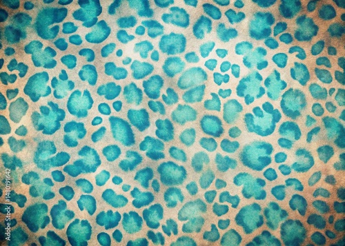 Vintage Blue Watercolor Animal Print Backdrop - Elegant Design for Fashion & Branding