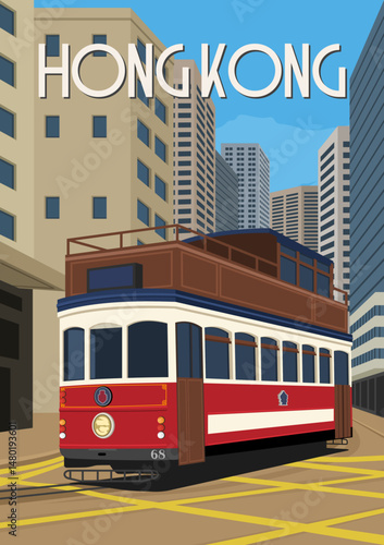 tram in the city of hong kong