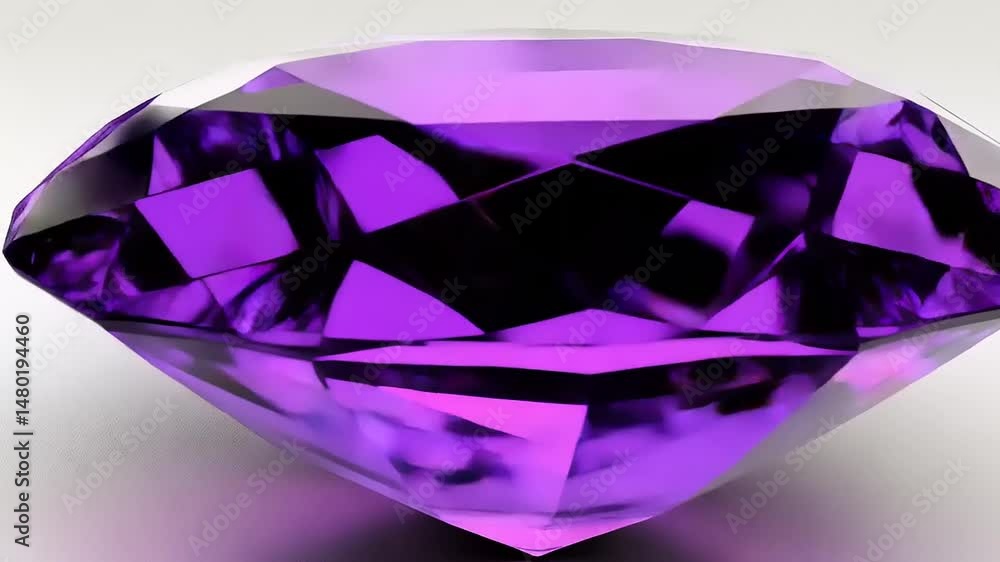 Brilliant Amethyst Gemstone Display: A Study in Faceted Light and Color Intensity Brilliant Amethyst Gemstone Display: A Study in Faceted Light and Color Intensity