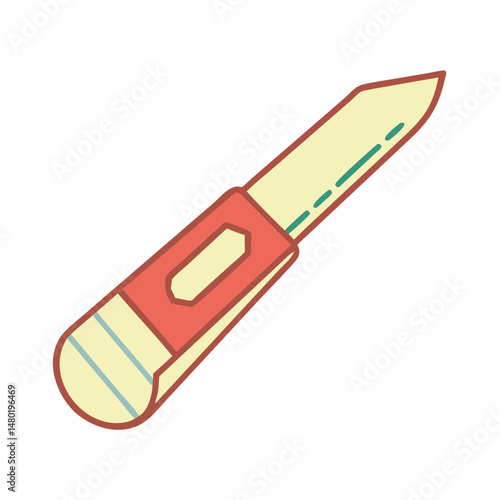 Artistic icon of a utility knife