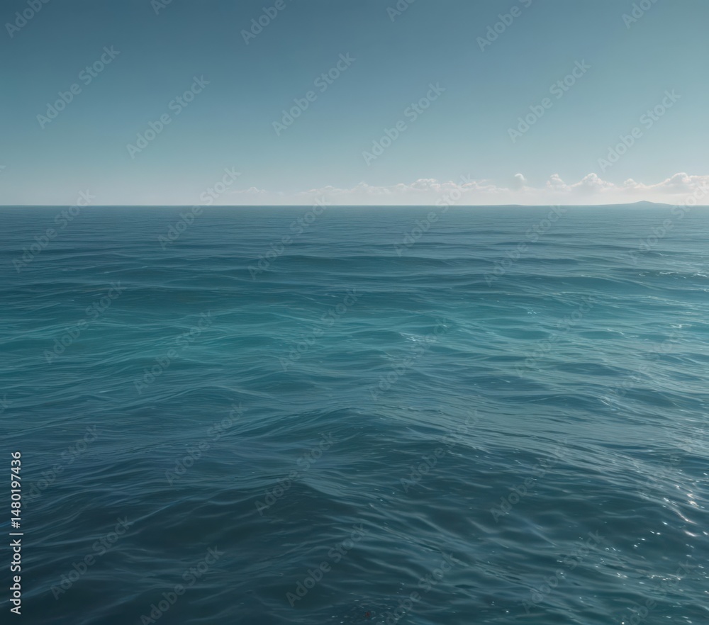 Obraz premium Subtle light blue to deeper teal gradient, ethereal, calming ocean feel , tranquility, digital art, nature