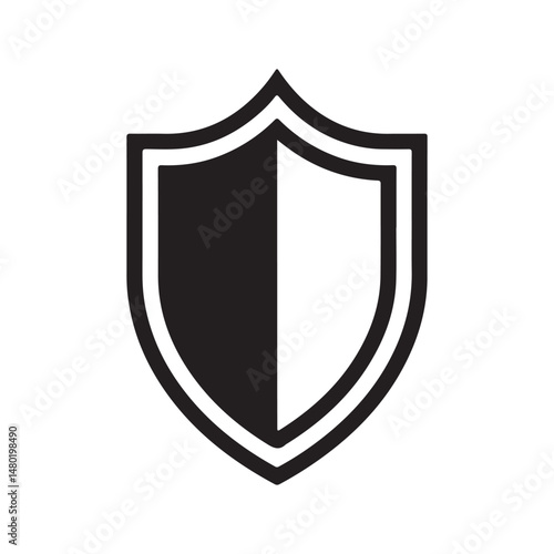 A heraldic shield with swords and another shield signifies medieval guard and security
