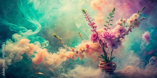Vintage Spring Smoke Paint Sprays: Pastel Hues & Retro Aesthetic
