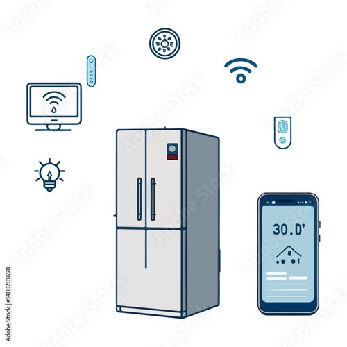 vector illustration of a refrigerator