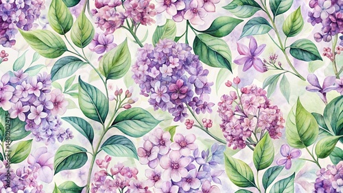 Watercolor Lilac Flower Spring Wallpaper Background - Floral Pattern Design