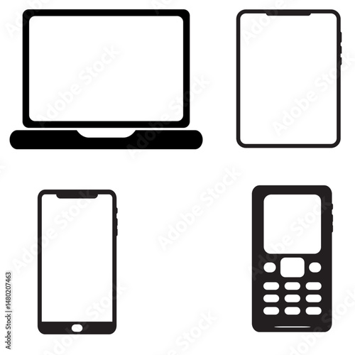 laptop tablet phone smart phone manual phone vector file 