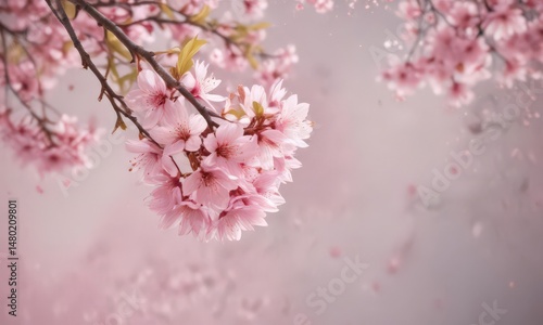Wallpaper Mural Delicate pink sakura petals drift on soft-focus spring background ,  floral,  pink petals Torontodigital.ca