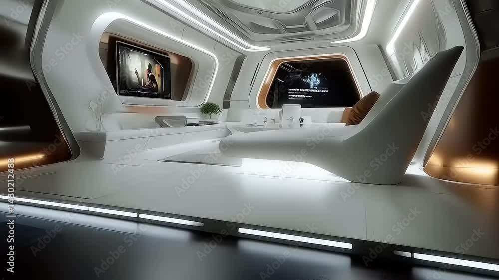 Futuristic Interior Design: A Glimpse into a Minimalist and High-Tech Living Space Futuristic Interior Design: A Glimpse into a Minimalist and High-Tech Living Space