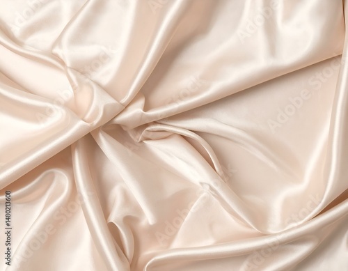 Wallpaper Mural Elegant beige silk fabric texture. Soft, luxurious drapes and folds. Perfect for backgrounds, fashion, and design projects. Torontodigital.ca
