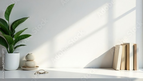 Wallpaper Mural Modern minimalist office background, clean and bright workspace , contemporary, background image, desktop background Torontodigital.ca