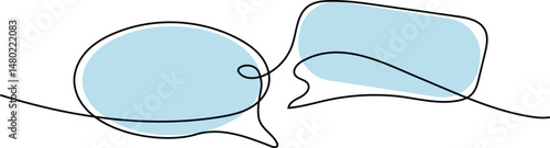 One line color hint Speech bubble vector. Communication chat messenger single line vector  Dialog cloud,
