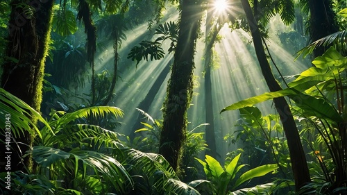Green prehistoric jungle