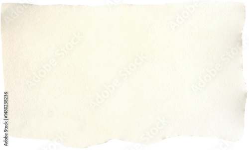Torn paper scrap with space from text. Beige, pale, ivory, cream canvas texture background. Realistic paper, carton texture for collage, DIY projects, scrapbooking