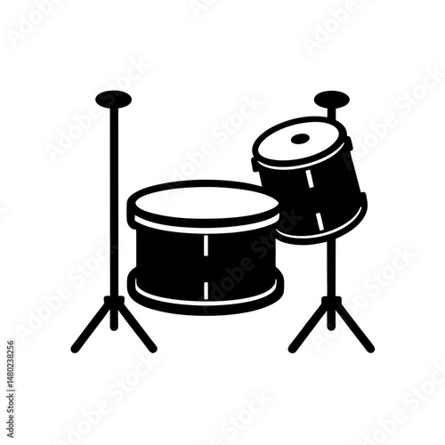 toy drum set with two sticks on white background  .svg