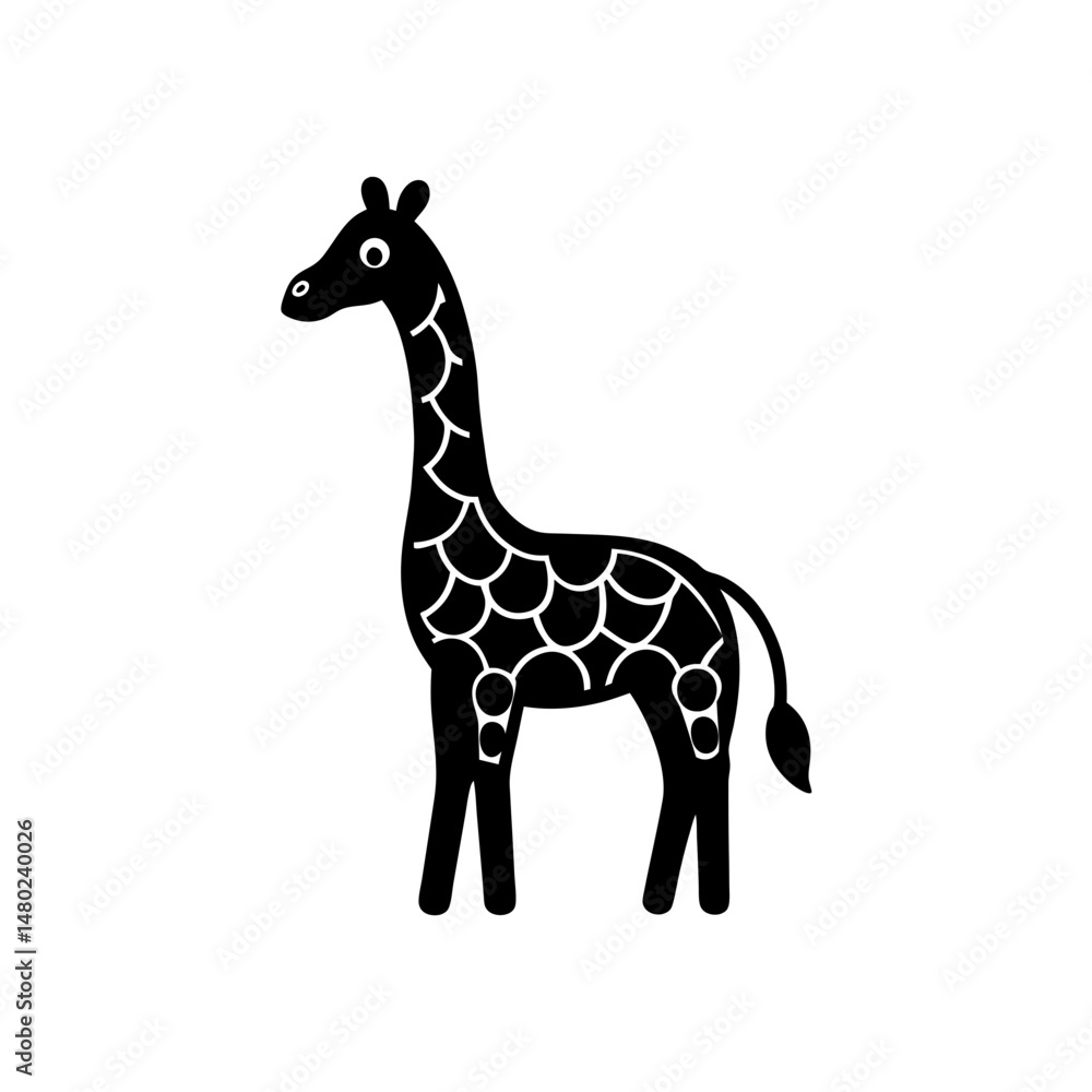 Fototapeta premium toy giraffe with bendable neck on white background