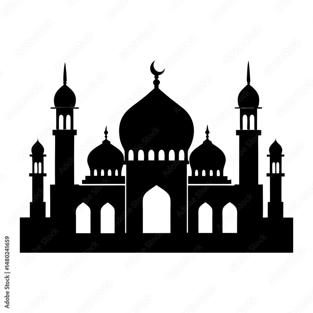 Mosque Silhouette vector illustration Mosque Silhouette vector illustration