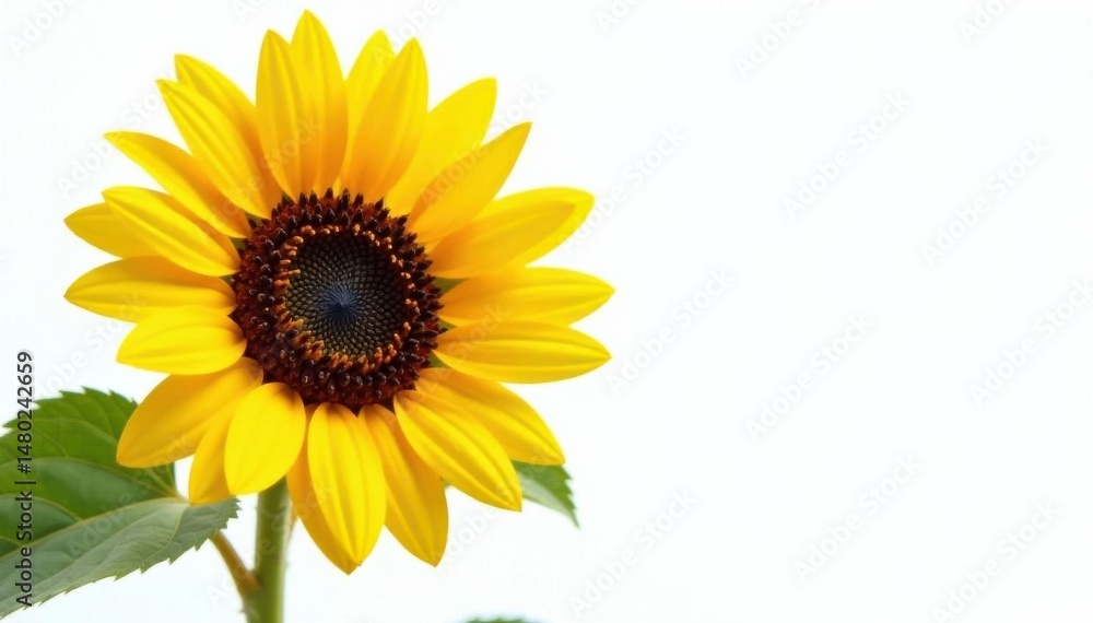 Large sunflower against pure white, showing fine details , specimen, seed, blossom Large sunflower against pure white, showing fine details , specimen, seed, blossom