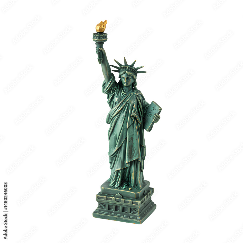 Fototapeta premium Statue of Liberty: Iconic Image on transparent background