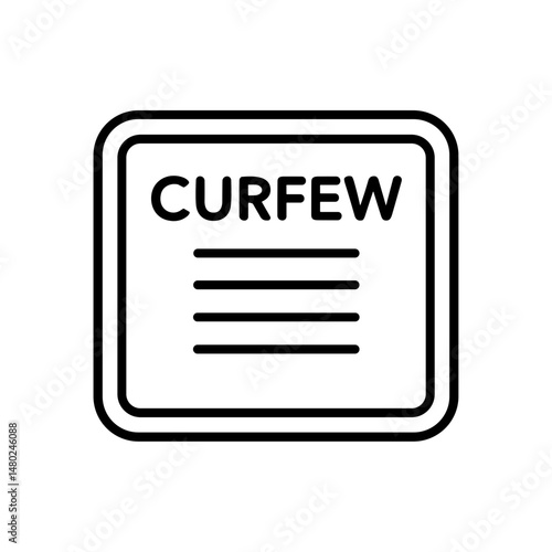 Curfew notice board for kids with clear text and outlined design  