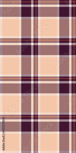 Royal pattern texture plaid, poncho check seamless background. Stylish tartan textile vector fabric in orange and dark colors.