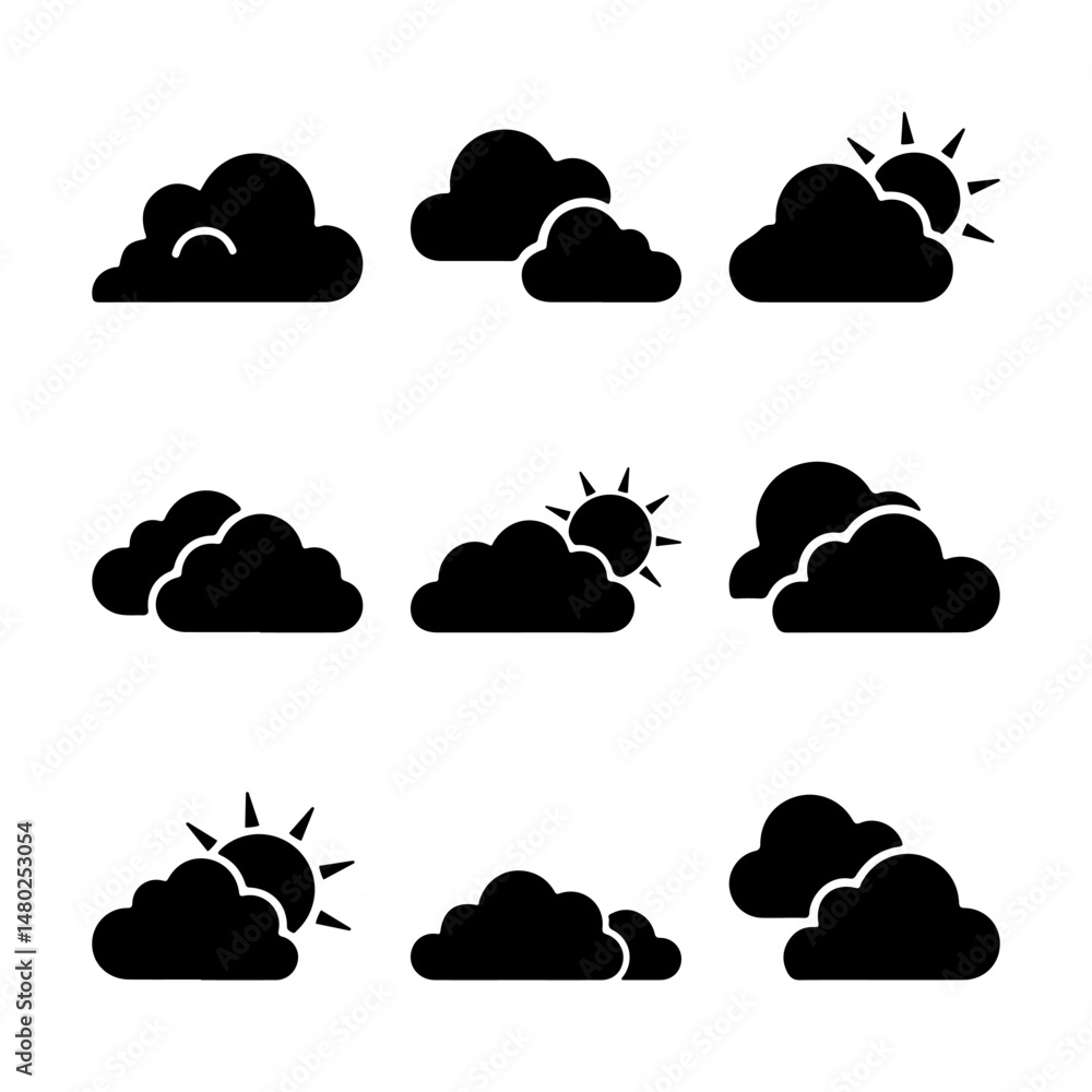 set of weather icons set of weather icons