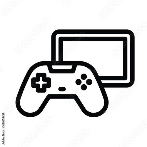 game console line icon illustration vector graphic.eps