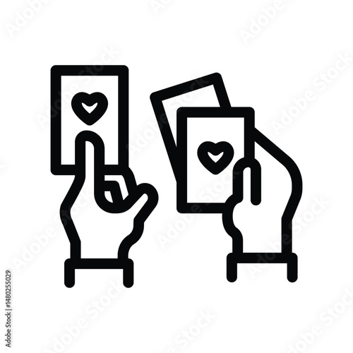 26 playing cards line icon illustration vector graphic.eps