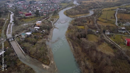 Exploring the Submerged Shores of Adjara at the Black Sea Coastline Where a River Meets the Ocean