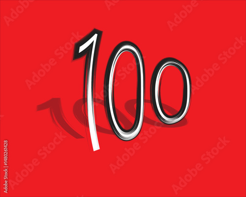 100 3D Numbers in Black and White