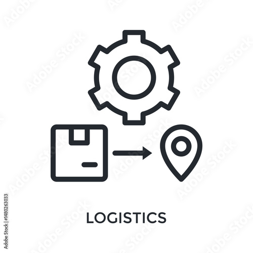 Logistics Icon Outline Style. Vector Illustration For Graphic Design