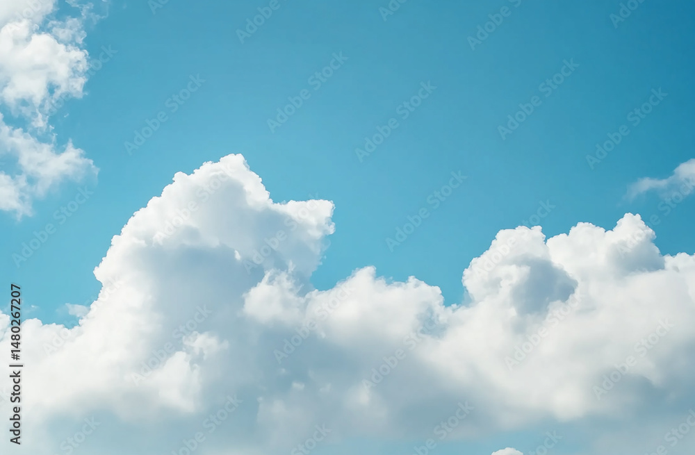 A view of fluffy white clouds in a bright blue sky during the daytime hours A view of fluffy white clouds in a bright blue sky during the daytime hours