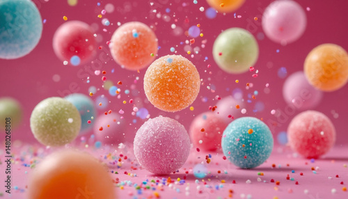 Wallpaper Mural Pastel candy balloons in the air. AI generated. Torontodigital.ca