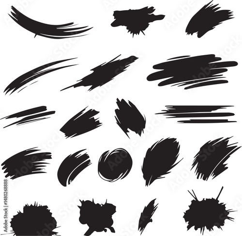 black brush strock set