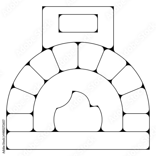 four a bois cuisson ustensiles cuisine pictogramme icone symbole
