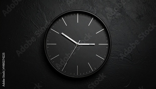 Wallpaper Mural wall clock on black background Torontodigital.ca