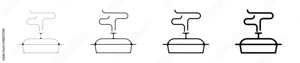 Fototapeta premium casserole poele cuisson ustensiles cuisine pictogramme icone symbole gras