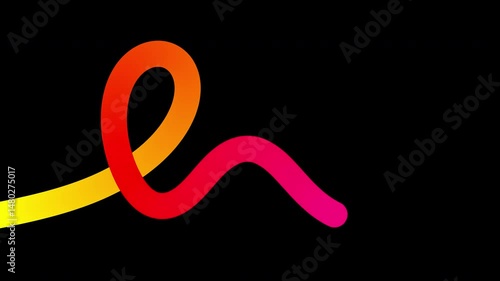 Color Line Shape with Gradient. Rainbow Color Wave Line. Abstract Wavy Pattern. 3D Wave Doodle Ribbons