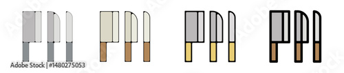 couteaux ustensiles cuisine pictogramme icone symbole gras couleur