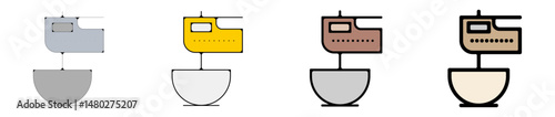 recette batteur ustensiles cuisine pictogramme icone symbole gras couleur